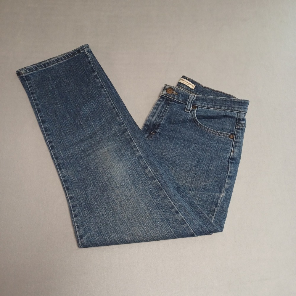 Lee Womens Relaxed Straight Leg Jeans At The Waist‎ Medium Wash Size 8 Short